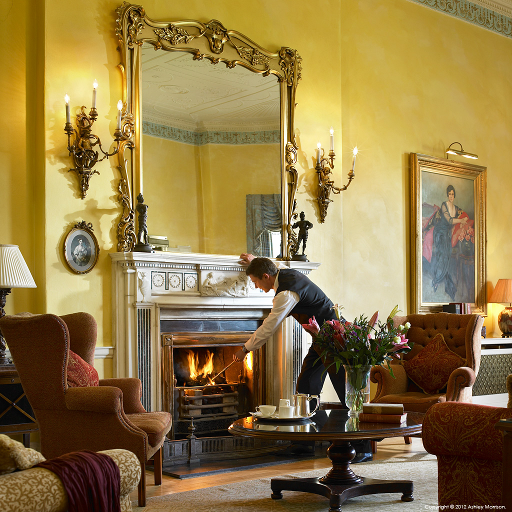 The Reading Room in Mount Juliet House at Mount Juliet Country Estate in County Kilkenny.