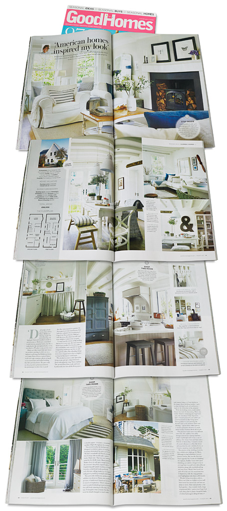 Pages 78 to 86 in the August 2017 issue of Good Homes magazine featuring Marie & Alan McMillen's renovated 1960's home near Holywood in County Down.