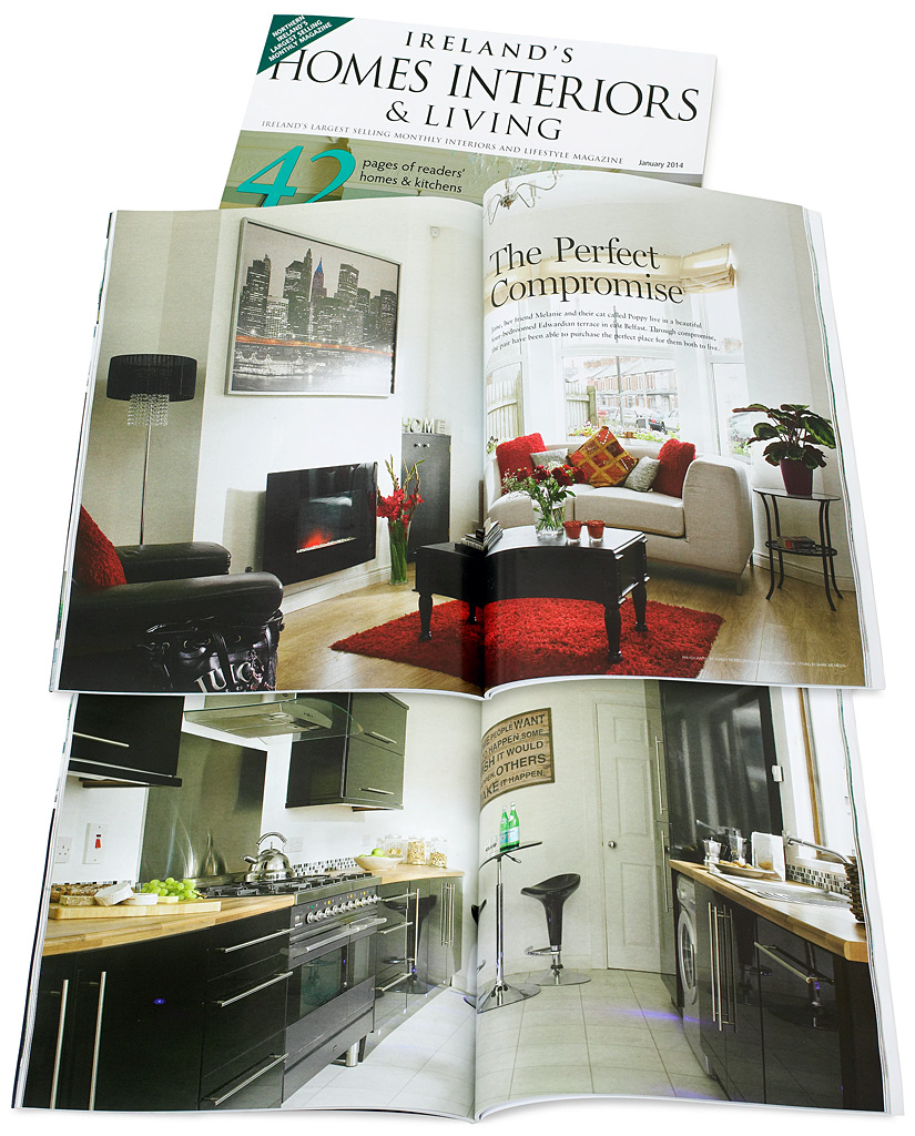 Pages 80 to 91 in the January 2014 issue of Ireland's Homes Interiors & Living magazine featuring Janice & Billy Shannon's three storey Edwardian mid terrace in Belfast.