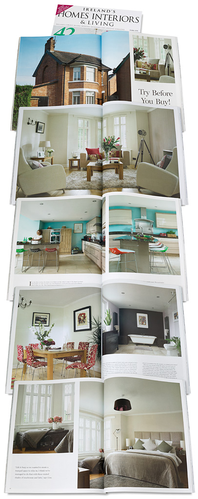 Pages 78 to 89 in the October 2018 issue of Ireland's Homes Interiors and Living magazine featuring Lisa and Conor McCann's 1930s detached villa in south Belfast.