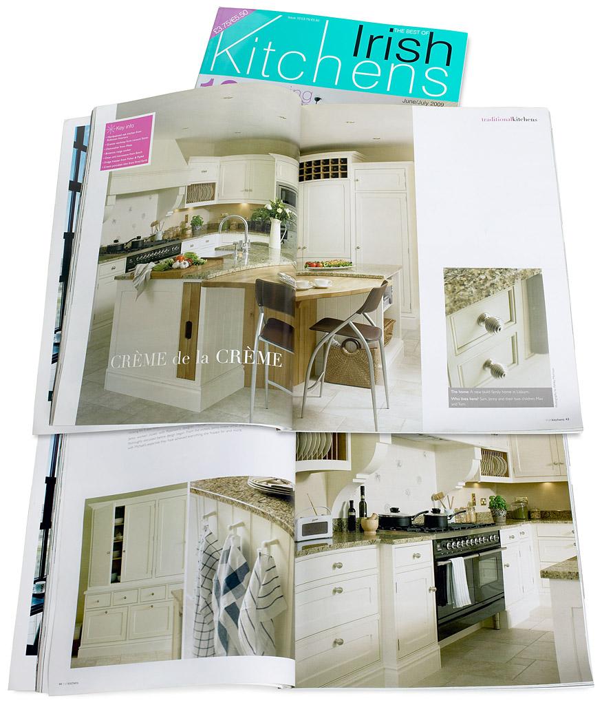 Advertorial feature in the June / July 2009 issue of the Irish Kitchens magazine by Robinson Interiors on pages 42 to 46.