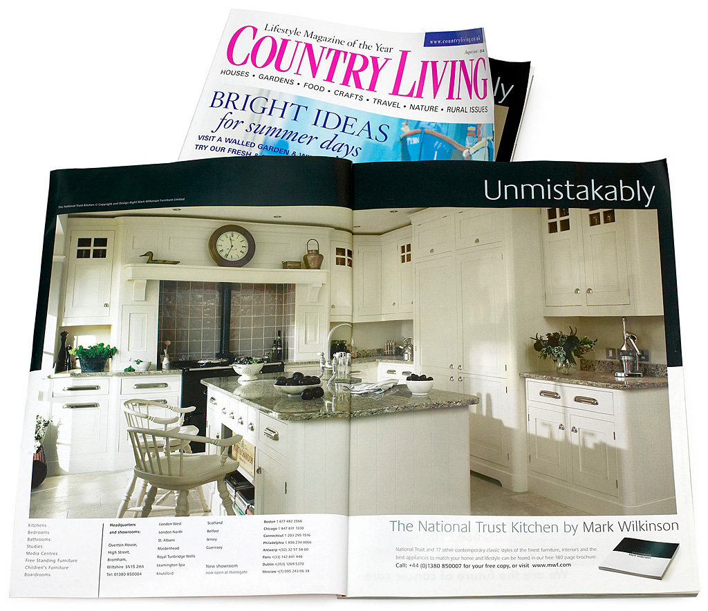 Media use: Magazine advertisement by Mark Wilkinson Furniture in Country Living magazine.