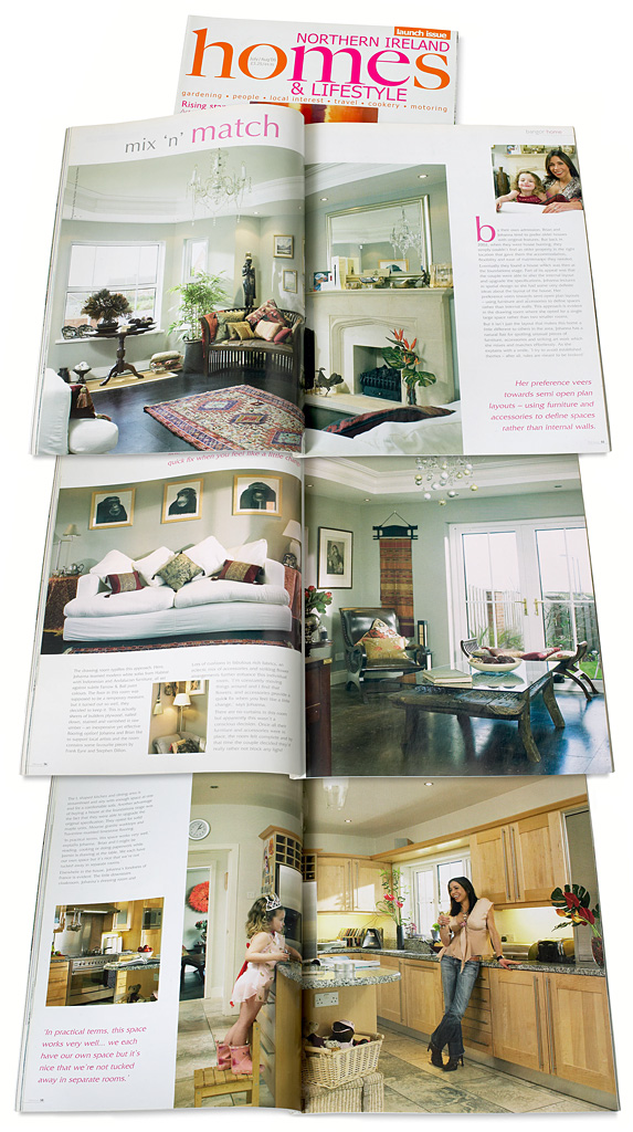 Pages 54 to 60 in the July and August 2006 issue (Launch issue) of Northern Ireland Homes & Lifestyle magazine - featuring Johanna and Brian Boyd's detached house in the County Down town of Bangor.