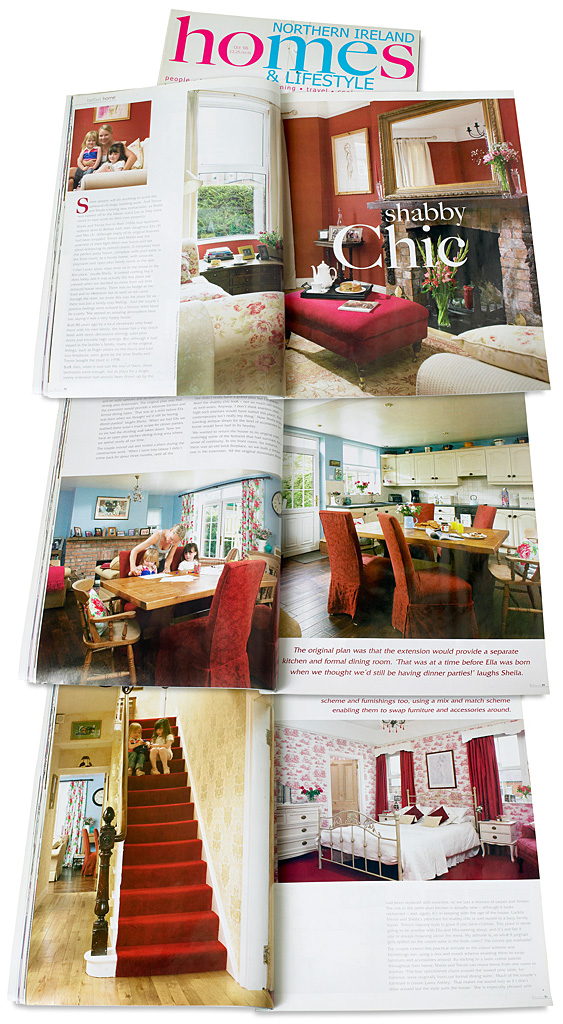 Pages 46 to 52 in the October 2006 issue of Northern Ireland Homes & Lifestyle magazine featuring Sheila and Trevor Birney's 1920s four-bedroom redbrick semi in Belfast.