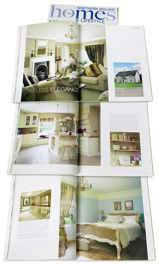 Pages 36 to 41 in the February 2008 issue of Northern Ireland Homes & Lifestyle magazine featuring Alison and Carlo Lucchesi's detached new-build house near Enniskillen in County Fermanagh.