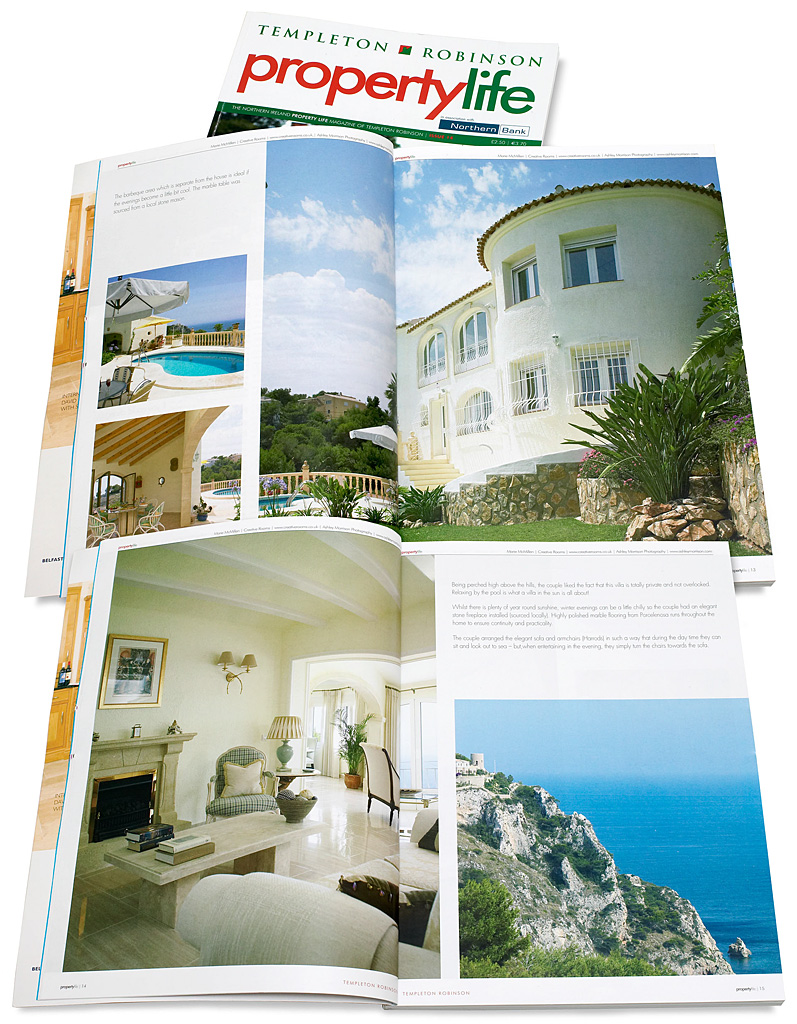 Pages 10 to 20 in issue 14 of Templeton Robinson's Property Life magazine featuring Susan and Brian McHardy's villa located in Javea on the Costa Blanca in Spain.