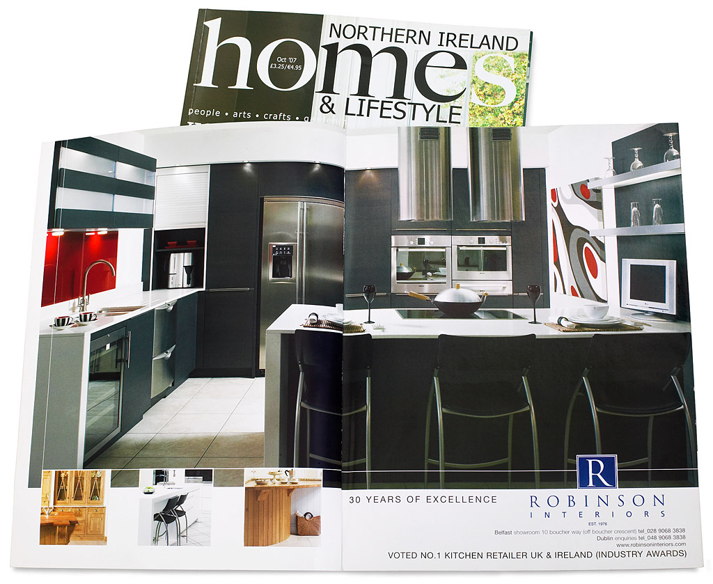 Advertisement by Robinson Interiors in the October 2007 issue of Northern Ireland Homes & Lifestyle magazine.