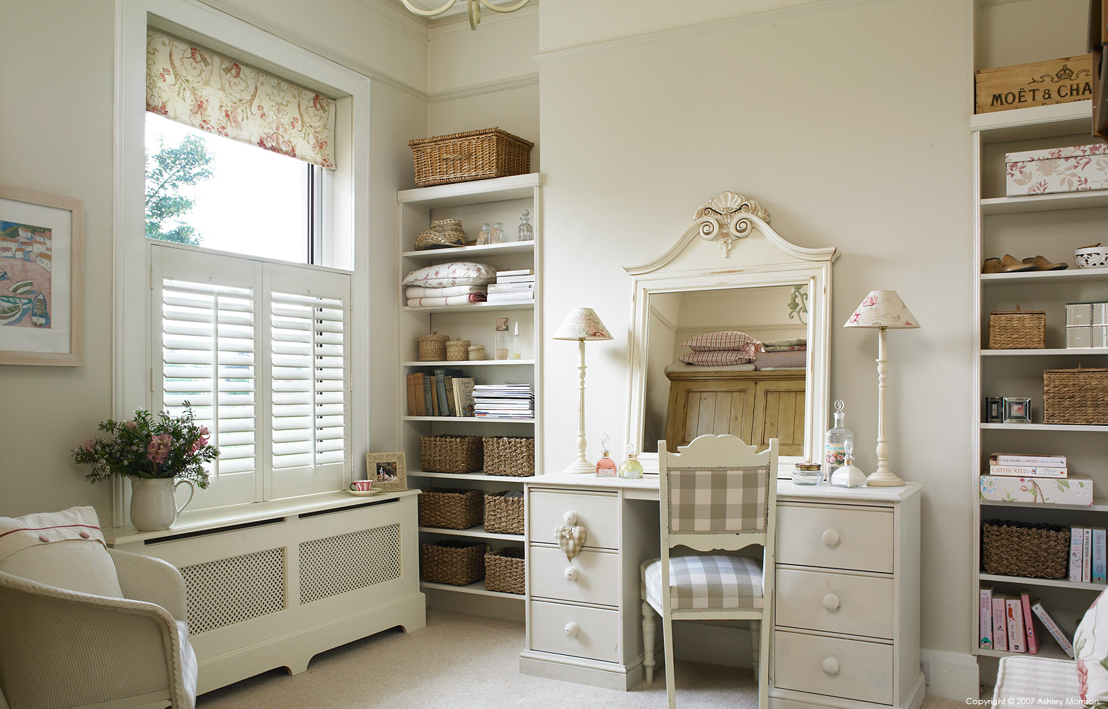 The dressing room in Marie and Alan McMillen's Edwardian semi-detached house which they called 'Dundela' in Belfast.