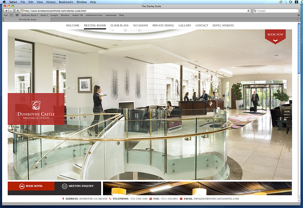 Screen shot of the Darley Suit page on the Dunboyne Castle Hotel's website.