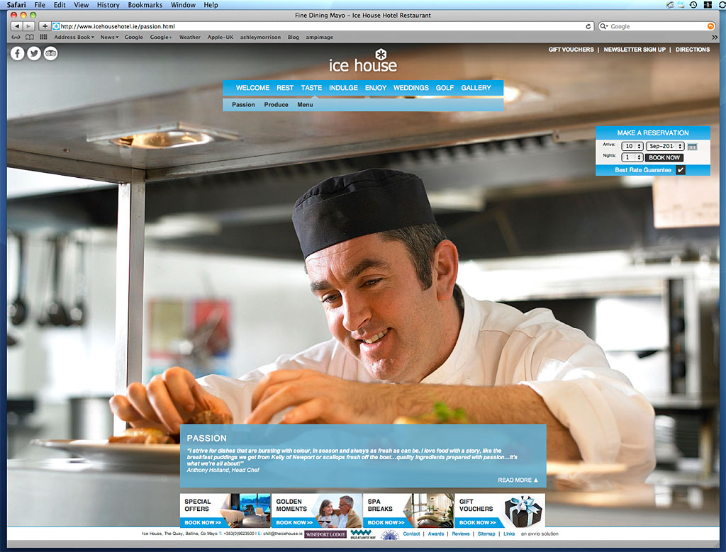 Screen shot of Anthony Holland, Head Chef, at the Ice House Hotel in Ballina.