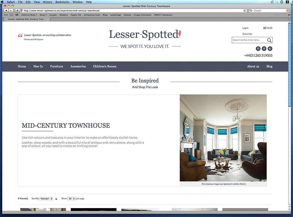 Page on Lesser-spotted's website about a mid-century townhouse.